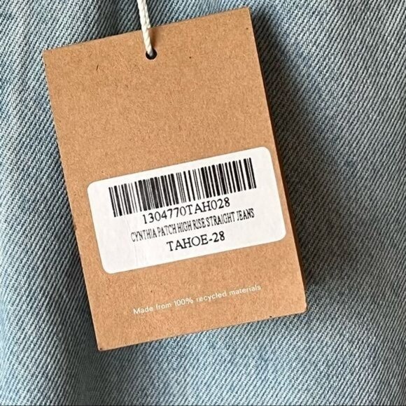 NWT Reformation Cynthia Patch High Rise Straight Jeans - Picture 4 of 9